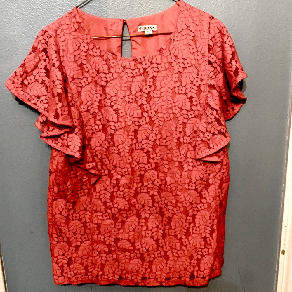 Coral pink blouse